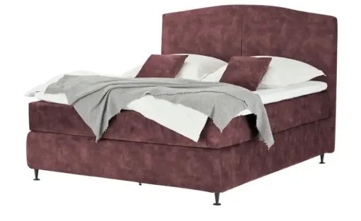 Kings and Queens Boxspringbett Skyer | Bordeauxrot, 160 cm
