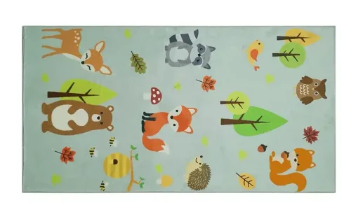 KJUT Kurzflorteppich Waldtiere | 80x150 cm | Höffner
