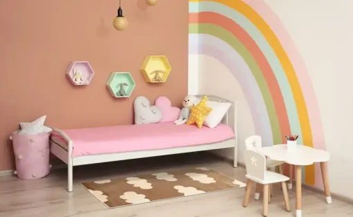 KJUT Webteppich Clouds | Beige, Weiß, 80x150 cm