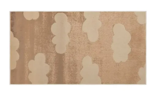 KJUT Webteppich Clouds | Beige, Weiß, 80x150 cm