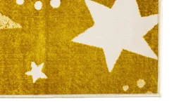 KJUT Webteppich Star | Goldfarben, Weiß, 80x150 cm
