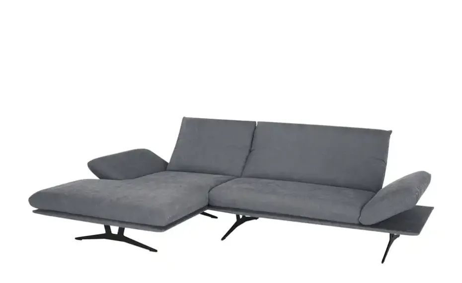 KOINOR Ecksofa aus Flachgewebe Francis | Grau, links