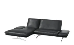 KOINOR Ecksofa Echtleder Francis | Schwarz, links