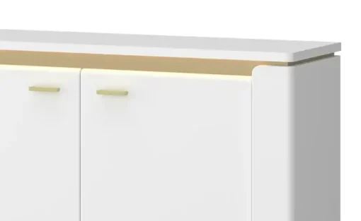 Kommode mit Softclose Losini | Weiß, Goldfarben