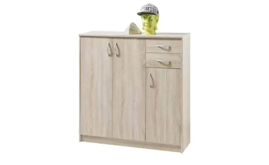 Kommode Oppeano | Eiche Sonoma (Nachbildung), Ausführung III (3 Türen/2 Schubkästen)