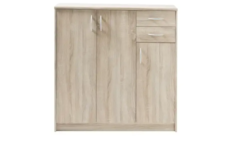 Kommode Oppeano | Eiche Sonoma (Nachbildung), Ausführung III (3 Türen/2 Schubkästen)