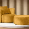 KONSIMO Drehsessel Raggi | Chenille, Senfgelb | Höffner