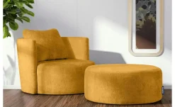 KONSIMO Drehsessel Raggi | Chenille, Senfgelb | Höffner