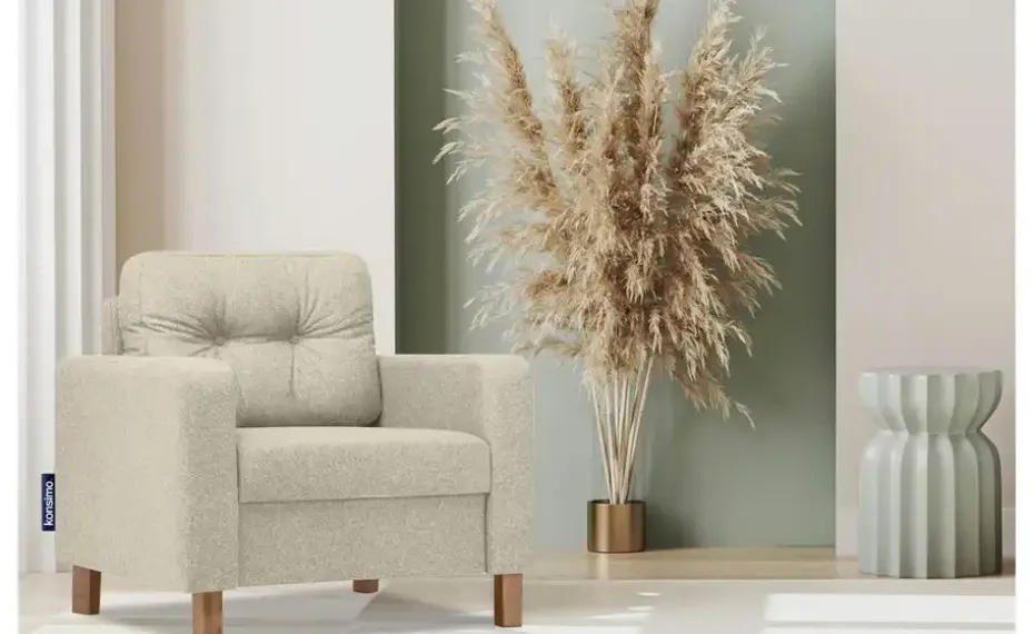 KONSIMO Sessel Eriso | Beige, Webstoff | Möbel Höffner