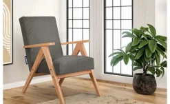 KONSIMO Sessel Naset | Dunkelgrau, Cordstoff | Höffner