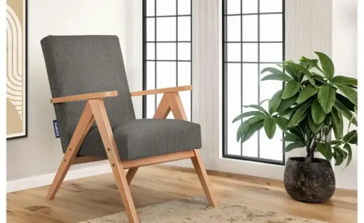 KONSIMO Sessel Naset | Dunkelgrau, Cordstoff | Höffner