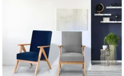 KONSIMO Sessel Naset | Grau, Velours | Möbel Höffner