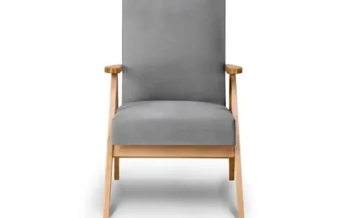 KONSIMO Sessel Naset | Grau, Velours | Möbel Höffner