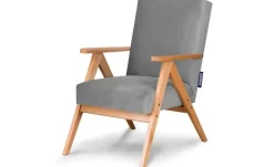 KONSIMO Sessel Naset | Grau, Velours | Möbel Höffner