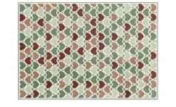 Kurzflorteppich Little Hearts | 200x300 cm, Beige, Rot, Grün