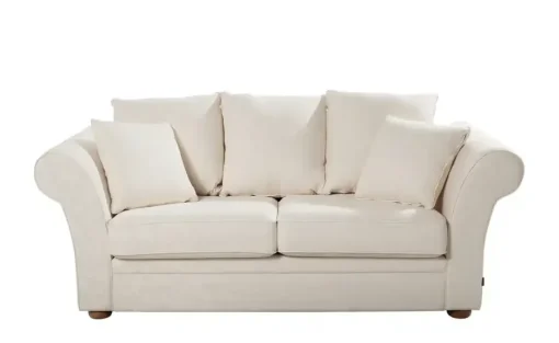 Landhaus-Sofa weiß - Flachgewebe Olivia | 2,5, Flachgewebe