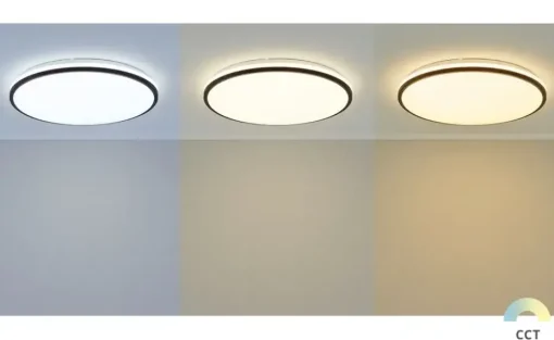 LED-Deckenleuchte, weiß mit schwarzem Ring `groß` | 48 W