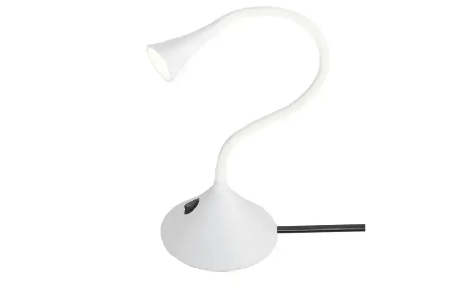 LED-Schreibtischleuchte, mit Flexarm weiß | lackiert, Weiß