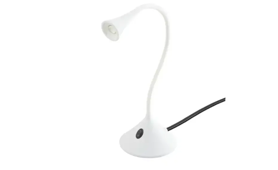 LED-Schreibtischleuchte, mit Flexarm weiß | lackiert, Weiß