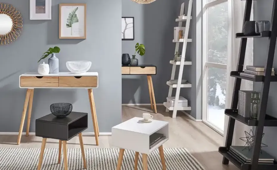 Leiterregal Tresa | 45 cm, Weiß, matt | Möbel Höffner