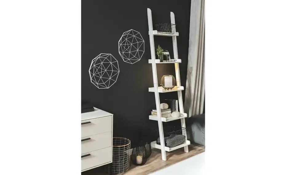 Leiterregal Tresa | 45 cm, Weiß, matt | Möbel Höffner
