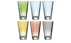 LEONARDO 6er-Gläserset 6er Set Optic | 300 ml, Pastellfarben