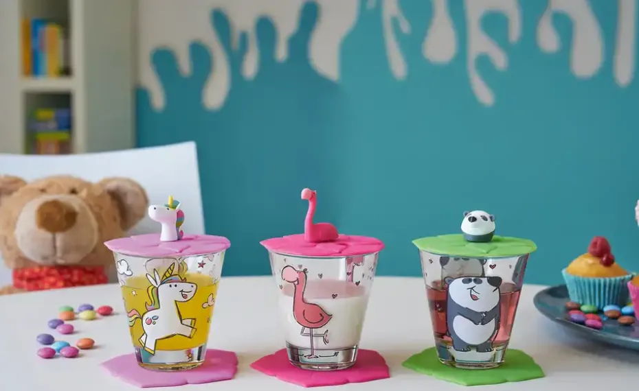 LEONARDO Kinder Trink - Set 9-tlg. Flamingo /Einhorn / Panda Bambini | Flamingo / Einhorn / Panda