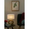 levelone Keramik-Tischleuchte, 1-flammig in Holz-Optik
