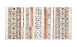 levelone Kurzflorteppich Kelim Schobi | 80x150 cm, Beige, Terracotta