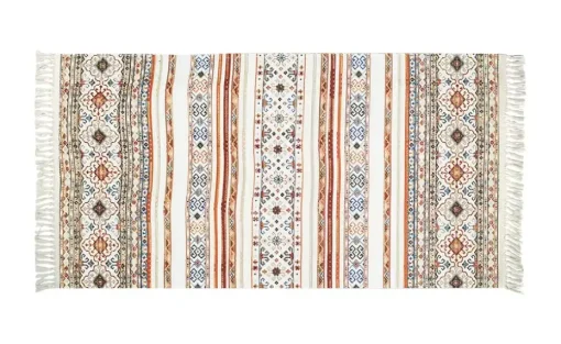 levelone Kurzflorteppich Kelim Schobi | 80x150 cm, Beige, Terracotta