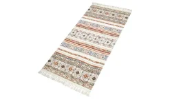 levelone Kurzflorteppich Kelim Schobi | 80x150 cm, Beige, Terracotta