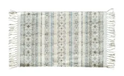 levelone Kurzflorteppich Kelim Schobi | 40x60 cm, Beige, Blau