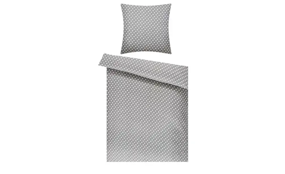 levelone Microfaser Bettwäsche Polka Dot | Dunkelgrau
