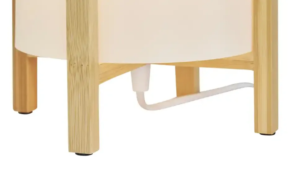 levelone Tischleuchte, 1-flammig, Bambus/ Papier