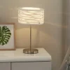 levelone Tischleuchte, 1-flammig, Nickel, Schirm mit Stanzung