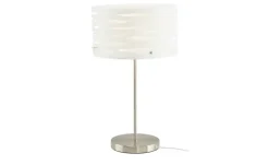 levelone Tischleuchte, 1-flammig, Nickel, Schirm mit Stanzung