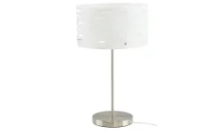 levelone Tischleuchte, 1-flammig, Nickel, Schirm mit Stanzung