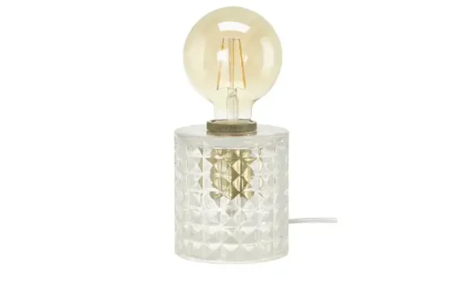 levelone Tischleuchte, 1-flammig, Glas in Diamant-Optik | Glas in Diamat-Optik