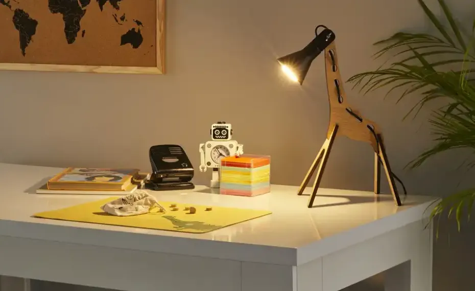 levelone Tischleuchte 1-flg.schwarz/Holz | Höffner