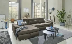 Lounge Collection Ecksofa aus Mikrofaser Kathrin | Khaki, links