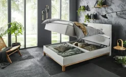 maison bleue Boxspringbett mit Bettkasten Mara | Hellgrau, 120 cm