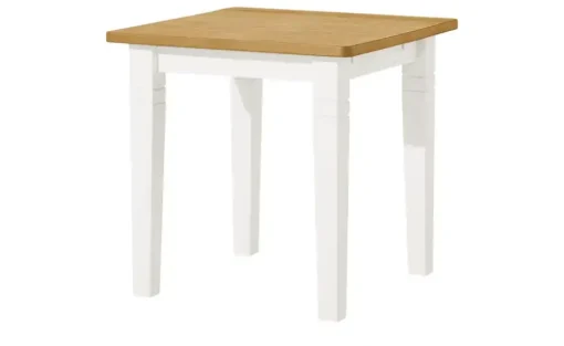 maison bleue Esstisch massiv Florian | Hellbraun, Weiß, 78 cm