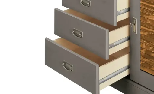 maison bleue Highboard Fancy | Grau, Braun | Höffner