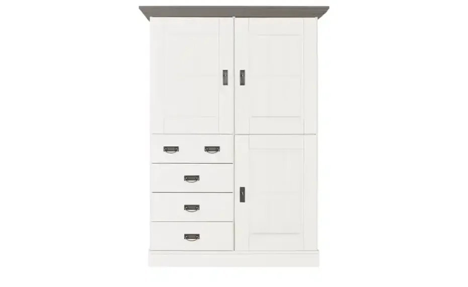 maison bleue Highboard Florian | Weiß, Grau, Türen aus Holz