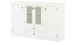 maison bleue Highboard Petit Chalet | mit Glasboden, Weiß
