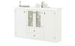 maison bleue Highboard Petit Chalet | mit Glasboden, Weiß