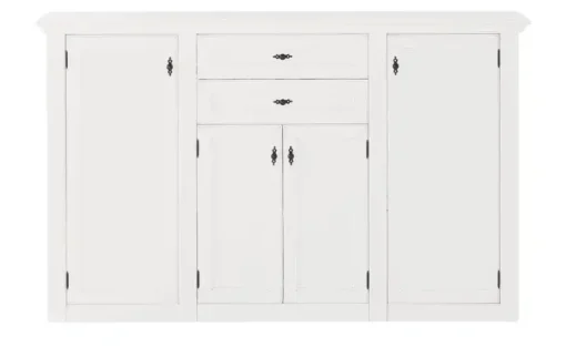 maison bleue Highboard Petit Chalet | mit Holztüren, Weiß