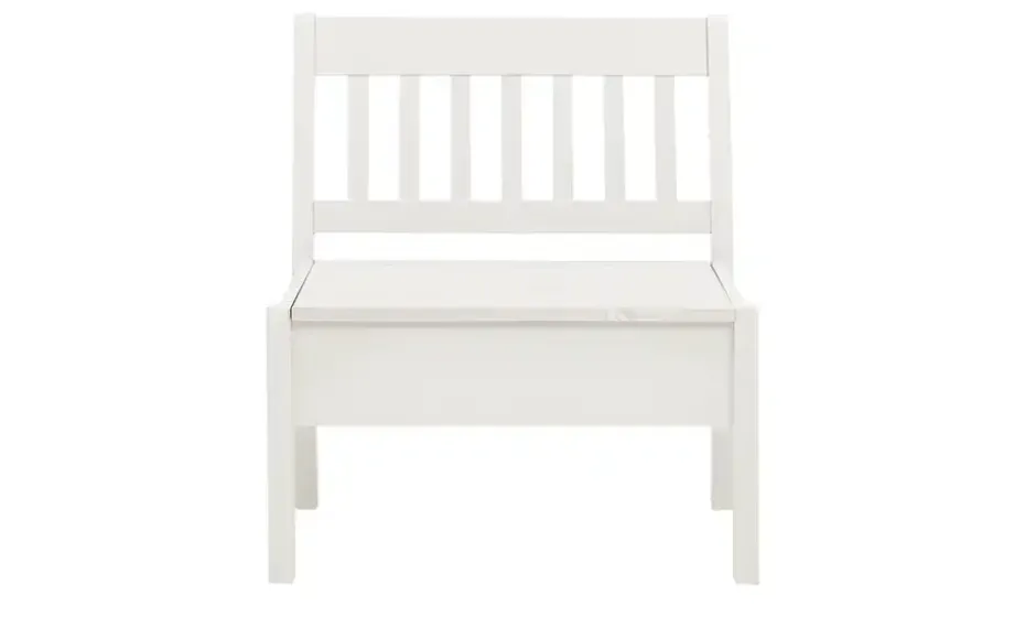 maison bleue Sitzbank mit Stauraum massiv Bendix | Weiß, 82,7 cm