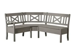 maison bleue Truheneckbank  massiv Florian | Grau, ca, 148 x 214 cm