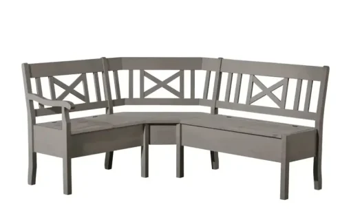 maison bleue Truheneckbank  massiv Florian | Grau, ca, 148 x 214 cm